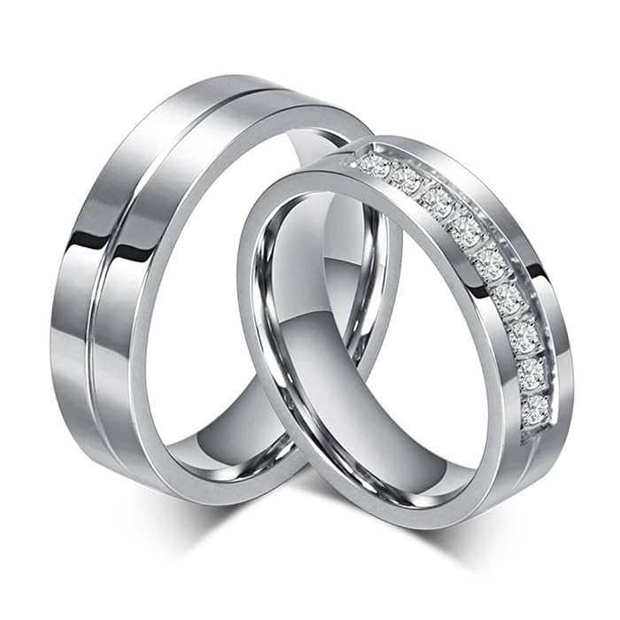 His & Hers Couple Promise Ring Set