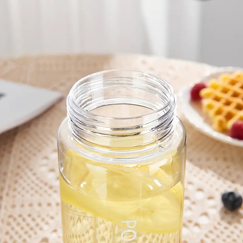Portable Transparent Sports Water Bottle with Tea Compartment