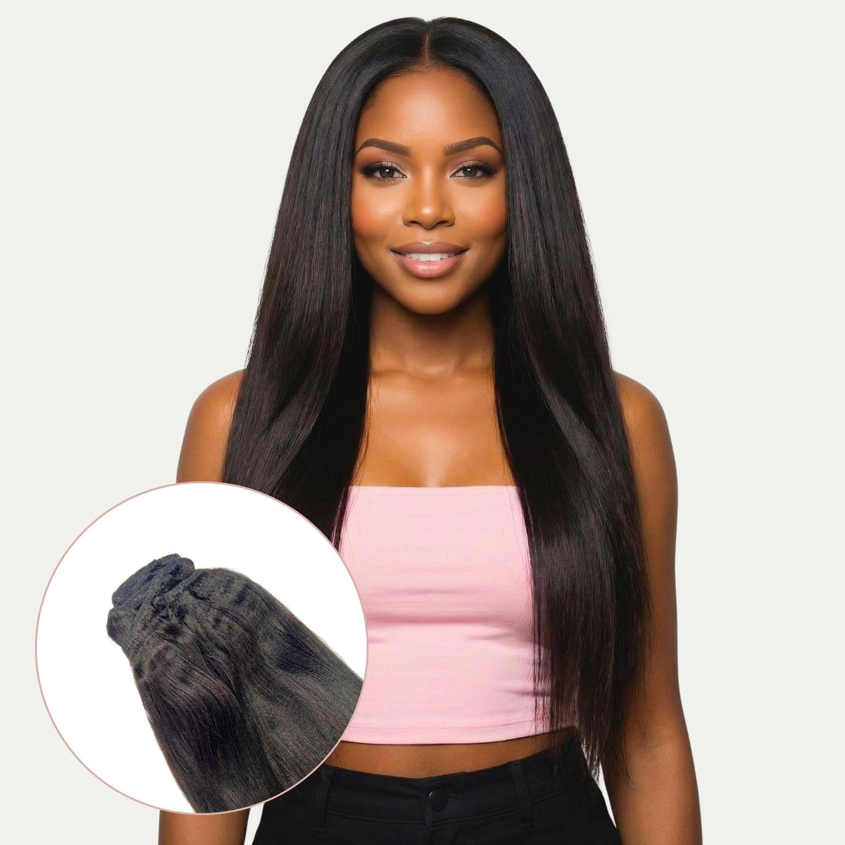 Yaki Straight Clip-In 100% Human Hair Extensions