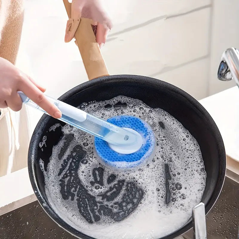 Long Handle Liquid-Filled Pot Brush with Removable Head