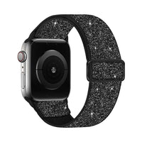 Glitter Nylon Watchband with Stretch Adjustable Buckle