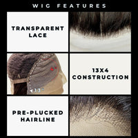 Cherry 13x4 Transparent Lace Front 100% Human Hair Bob Wig