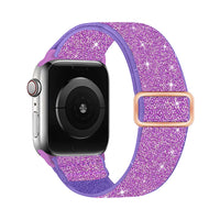 Glitter Nylon Watchband with Stretch Adjustable Buckle