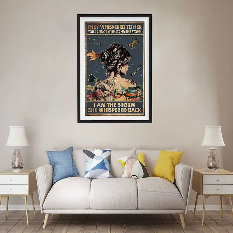 Canvas Poster of The Dragonfly Girl Wall Art Print