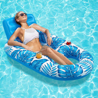 New Inflatable Leaf Lounge Float with Cup Holder