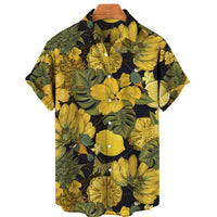 Men's Casual 3D Digital Print Short Sleeve Shirt