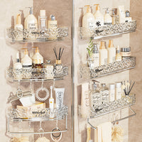 Glacier Pattern Triangular Bathroom Wall Shelf Organizer