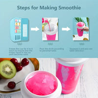 Smoothie Maker Double Layer Slushie Cup with Straw