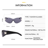 Trendy One-Piece Frameless Curved Sunglasses