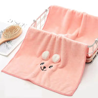 Cartoon Cute Pattern Coral Fleece Bath Towel 27.5x55 In