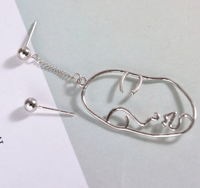 S925 Silver Earrings, Minimalist Hollow Design, Asymmetrical