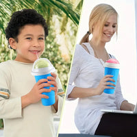 Smoothie Maker Double Layer Slushie Cup with Straw