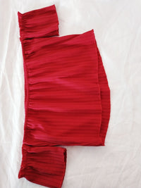 Sexy Solid Color Off-Shoulder Crop Top with Short Sleeves
