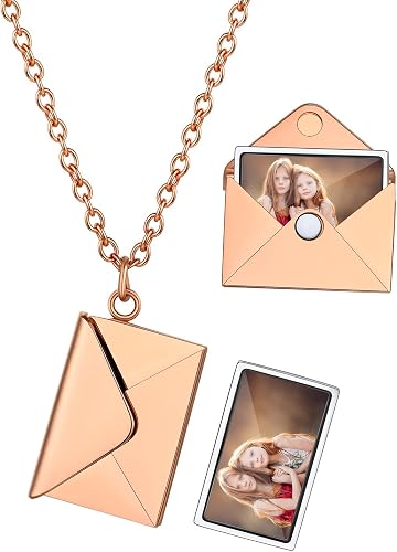 Personalized Photo Envelope Locket Necklace