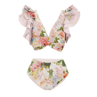 2024 Women's Sexy One-Shoulder Bikini Set with Embellishments