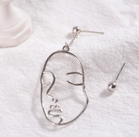 S925 Silver Earrings, Minimalist Hollow Design, Asymmetrical