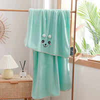 Cartoon Cute Pattern Coral Fleece Bath Towel 27.5x55 In