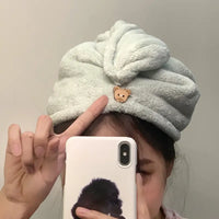 Multicolor Hair Drying Cap and Wiping Towel Hat