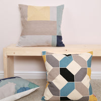 Geometric Embroidered Throw Pillow Cover for Sofa