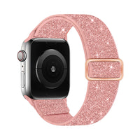 Glitter Nylon Watchband with Stretch Adjustable Buckle
