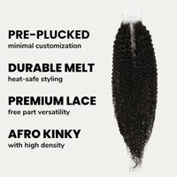 Afro Kinky 2x6 Transparent Lace Human Hair Closure