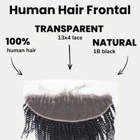 Afro Kinky Curly 13x4 Transparent Lace Human Hair Frontal