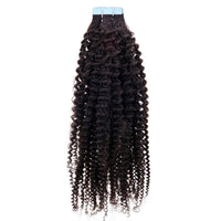 Afro Kinky Coily 100% Human Hair Tape In Extensions