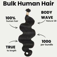 Body Wave Bulk 100% Human Braiding Hair