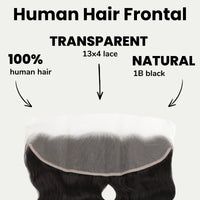Brazilian Body Wave 13x4 Transparent Lace Human Hair Frontal