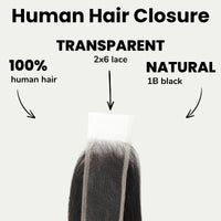 Brazilian Body Wave 2x6 Transparent Lace Human Hair Closure