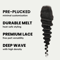 Deep Wave 2x6 HD Lace Human Hair Closure