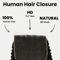 Jerry Curl 7x7 HD Lace Human Hair Closure