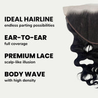 Jet Black Body Wave 13x6 HD Lace Human Hair Frontal