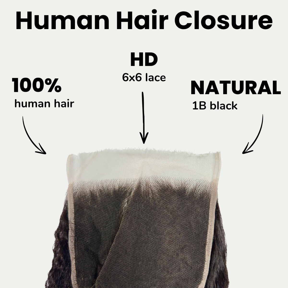 Kinky Straight 6x6 HD Lace Human Hair Closure