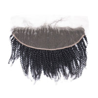 Afro Kinky Curly 13x4 Transparent Lace Human Hair Frontal