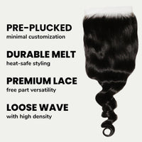 Loose Wave 6x6 HD Lace Human Hair Closure