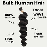 Loose Wave Bulk 100% Human Braiding Hair
