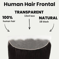 Malaysian Straight 13x4 Transparent Lace Human Hair Frontal