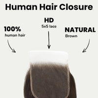 Medium Brown Body Wave 5x5 HD Lace Human Hair Closure