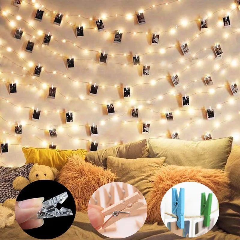 LED Photo Clip String Lights — 2 Pack