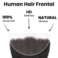 Straight 13x6 HD Lace Human Hair Frontal