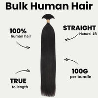 Straight Bulk 100% Human Braiding Hair