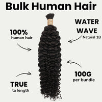 Water Wave Bulk 100% Human Braiding Hair