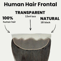Yaki Straight 13x4 Transparent Lace Human Hair Frontal