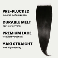 Yaki Straight 6x6 HD Lace Human Hair Closure