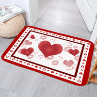 Valentine's Day Love Print Flannelette Floor Mat (1pc)