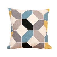 Geometric Embroidered Throw Pillow Cover for Sofa