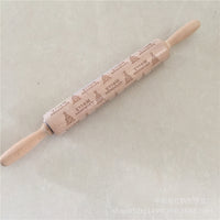 Wooden Christmas Engraved Rolling Pin for Cookies
