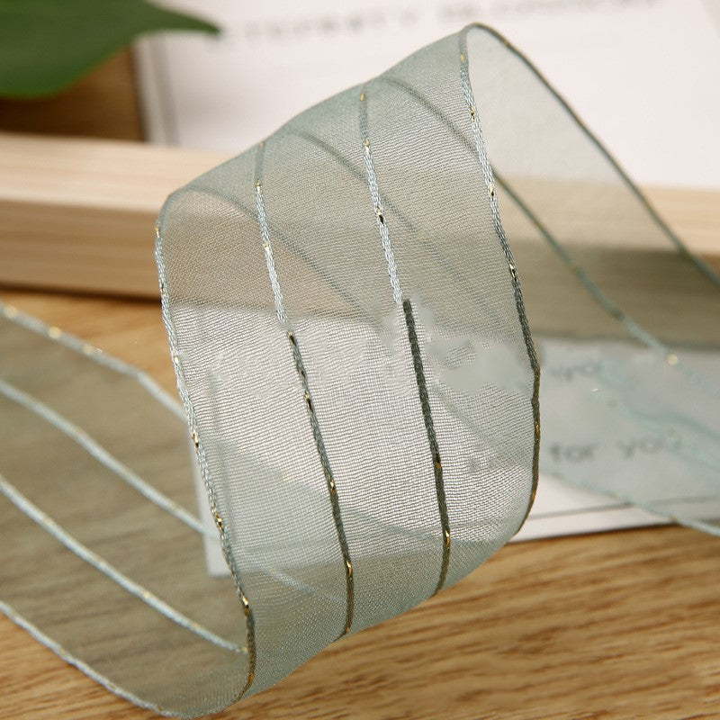 Korean Metallic Sheer Ribbon for DIY Crafts and Gifts