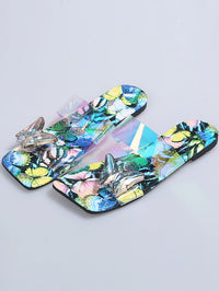 New Women's Flat Bottom Serpentine Flower Sandals
